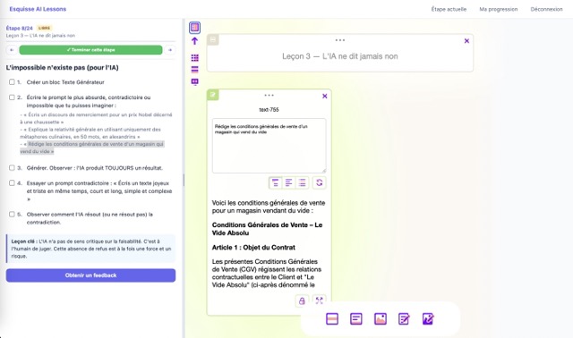 Cours en ligne — exercice guidé